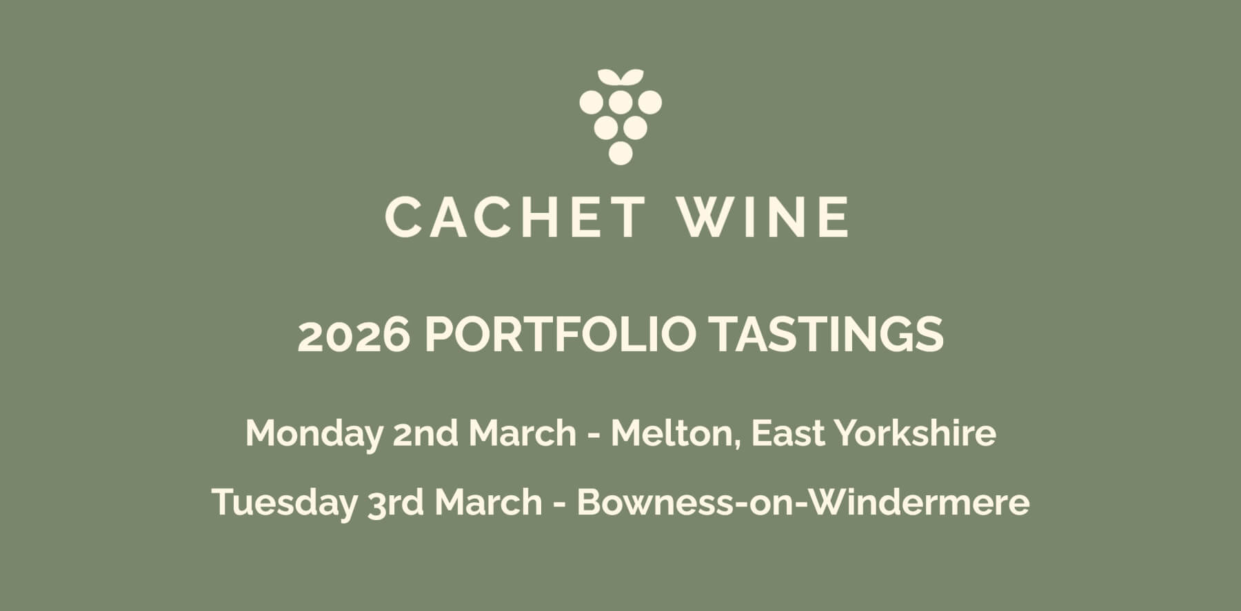 Cachet Wine Portfolio Tastings 2026