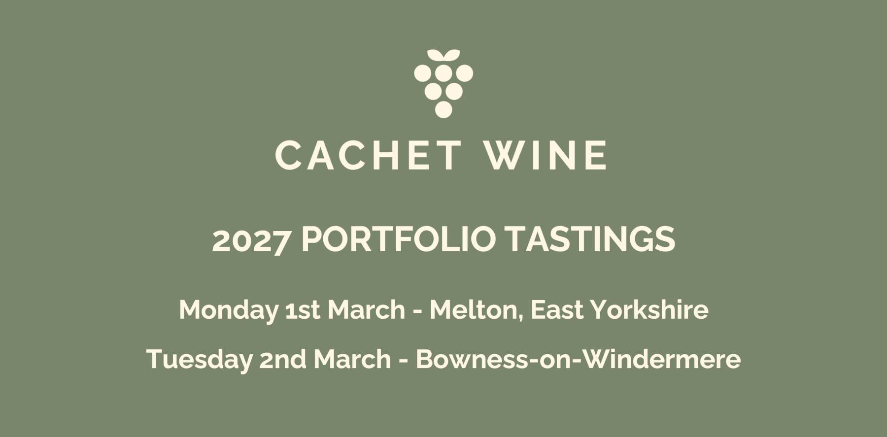 Cachet Wine Portfolio Tastings 2027